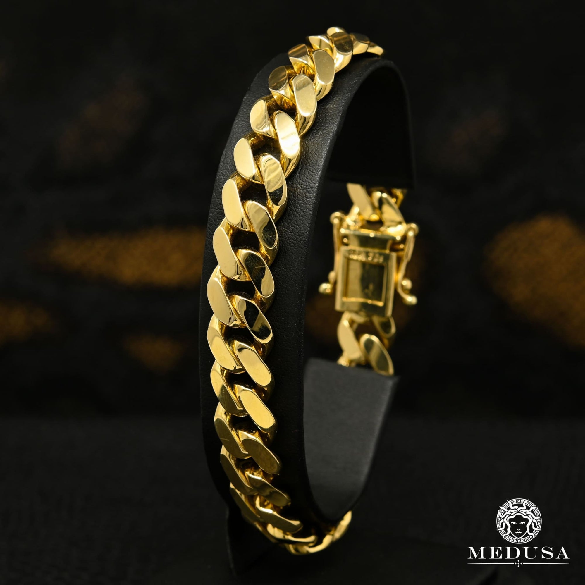10K Gold Bracelet | Mens Bracelet 11mm Cuban Solid Bracelet
