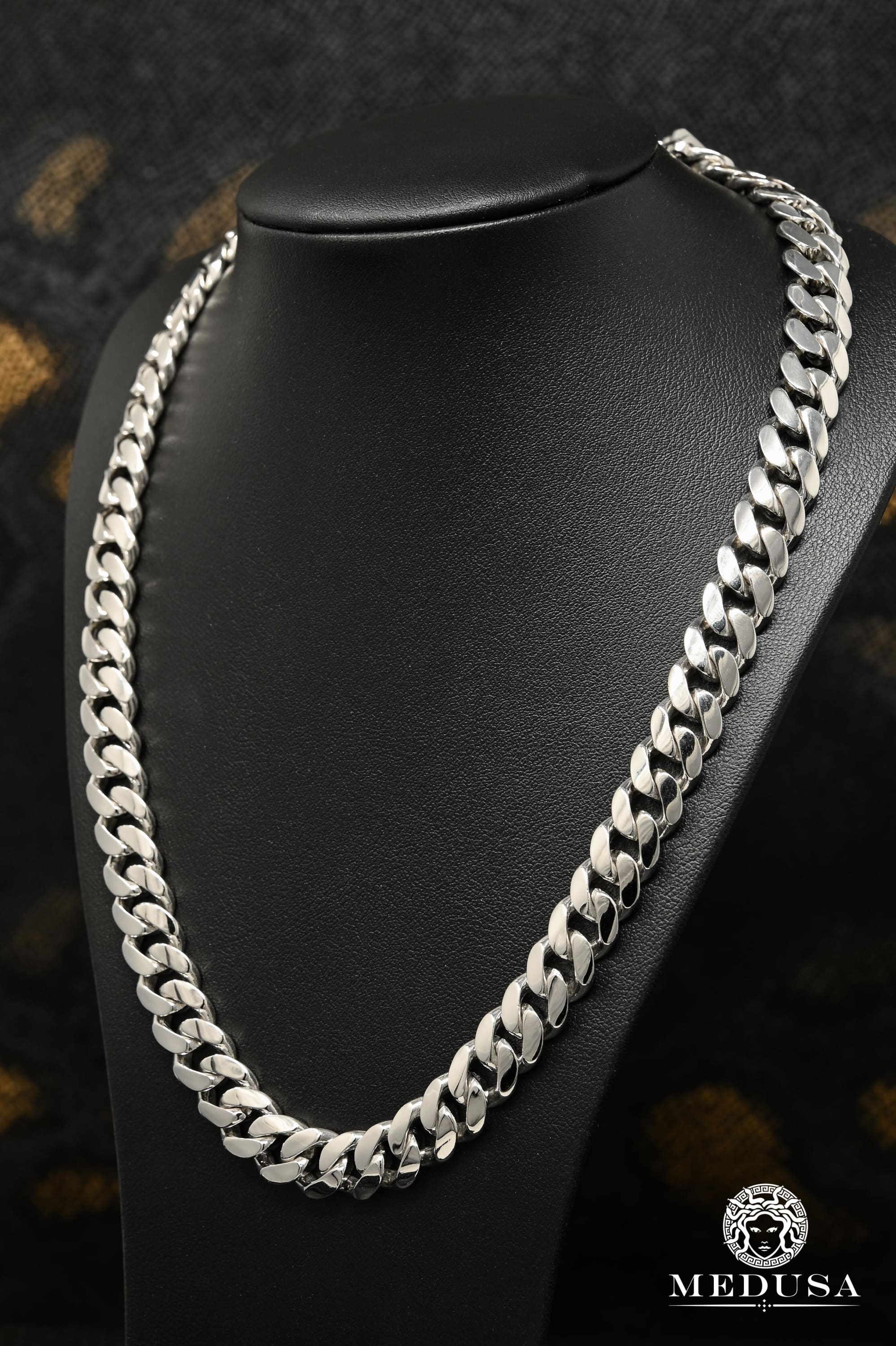 10K Gold Chain | Chain 11mm Cuban Link Solid White Gold