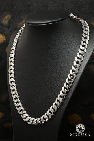 11mm Cuban Link Solid White Gold  - 18'' / White Gold