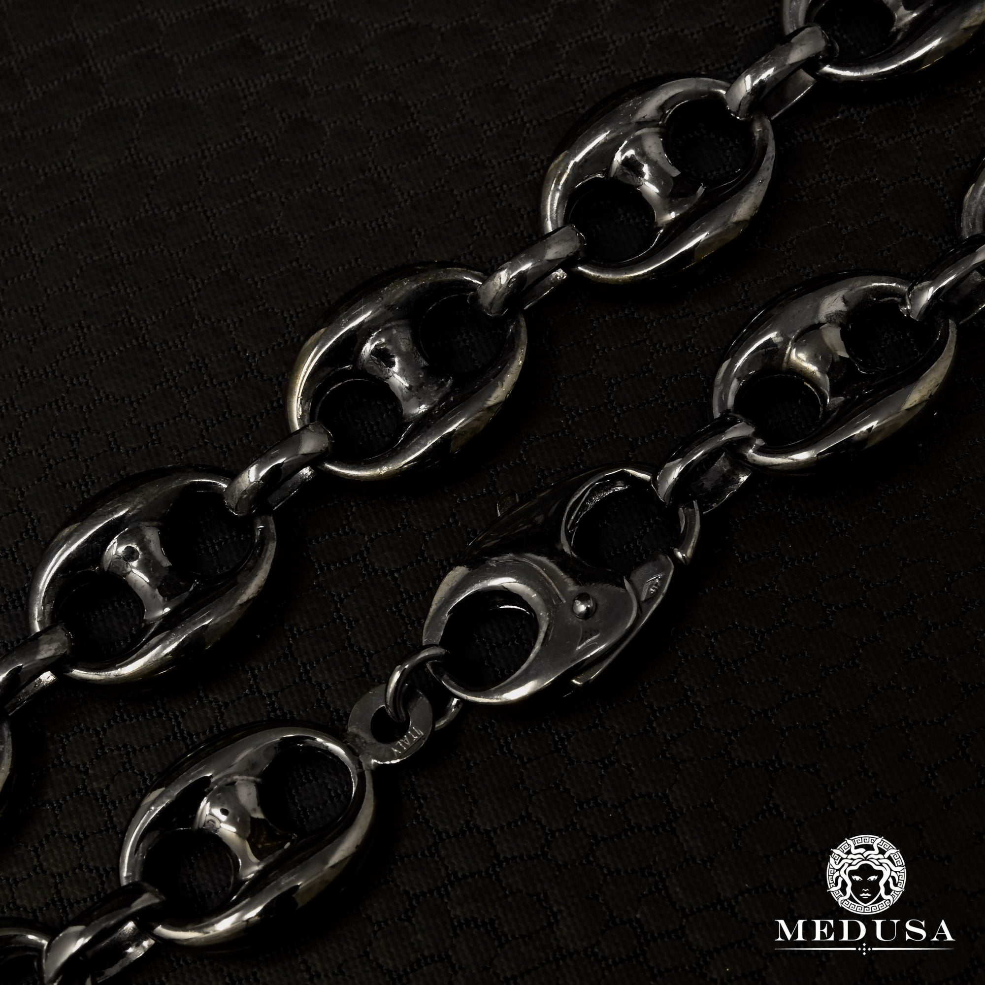 10K Gold Chain | Chain 11mm Gucci Puff Link Gold Black