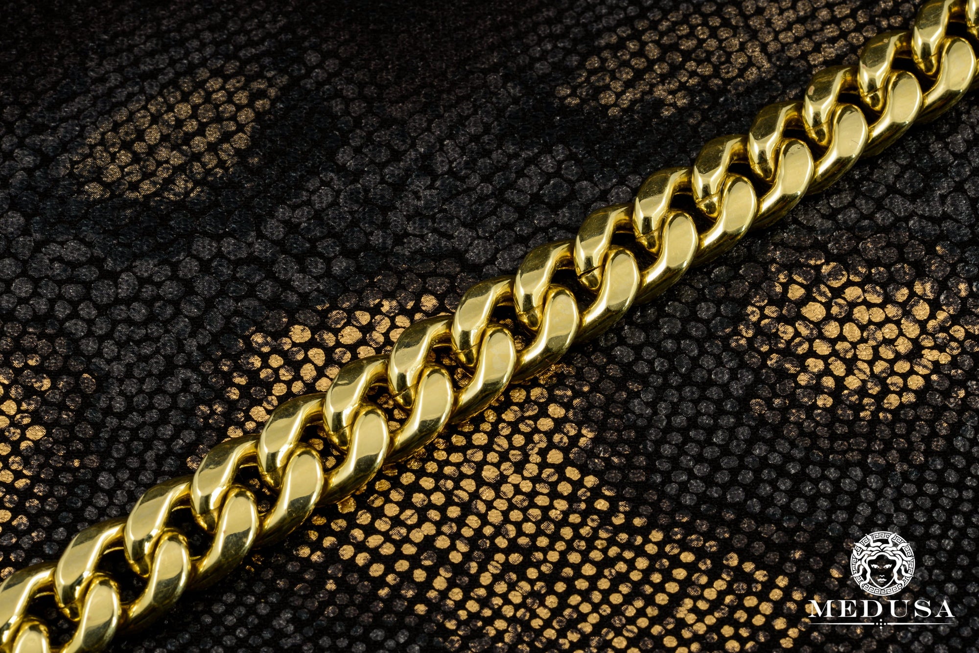 Bracelet en Or 10K | Bracelet Homme 12mm Bracelet Cuban Link