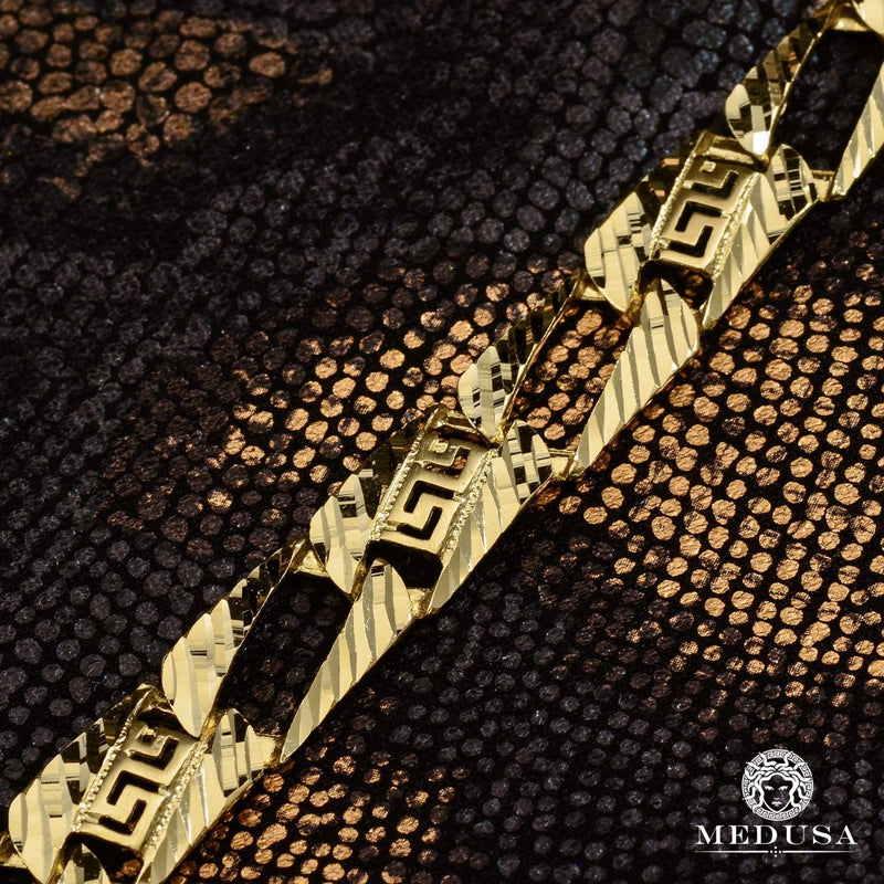 10K Gold Bracelet | Men&#39;s Bracelet 12mm Gianni M14 Bracelet