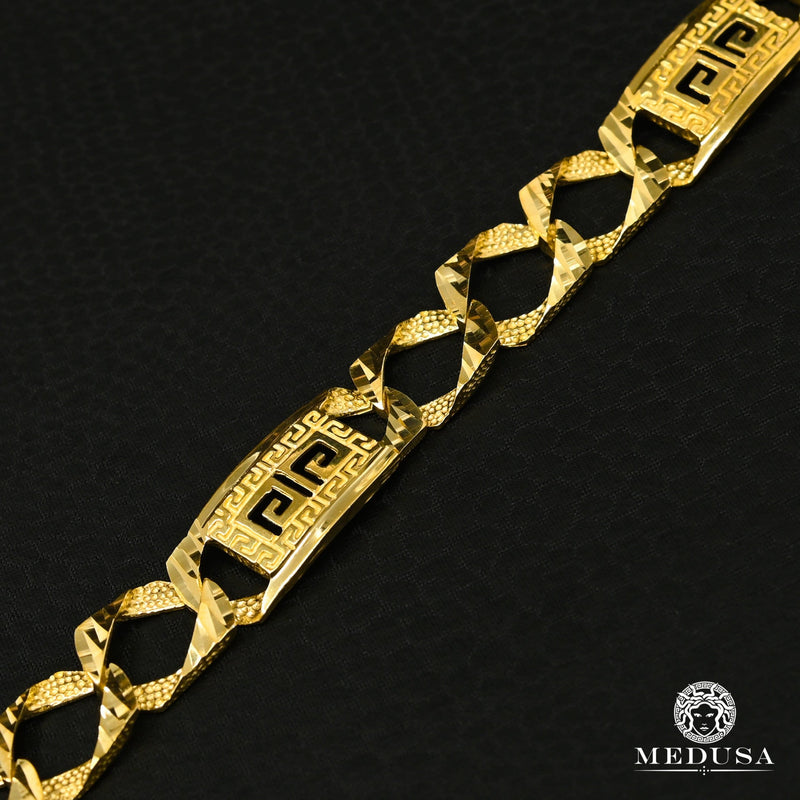10K Gold Bracelet | Men&#39;s Bracelet 12mm Bracelet Gianni M447