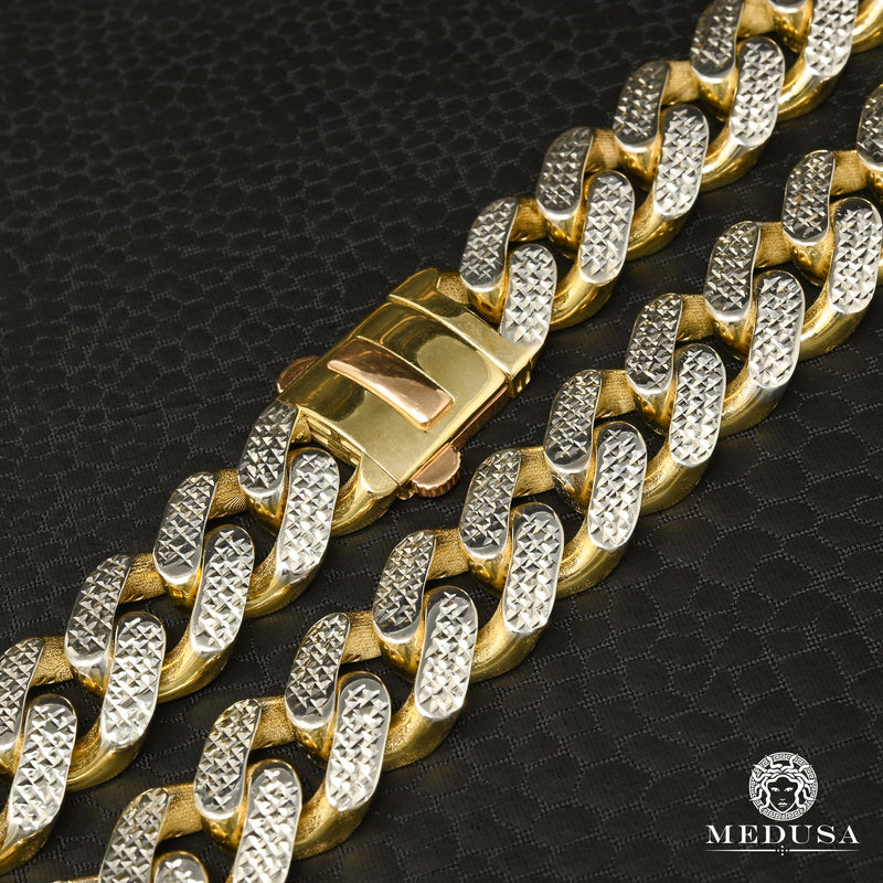 10K Gold Bracelet | Mens Bracelet 13mm Cuban Full Diamond Cut Bracelet