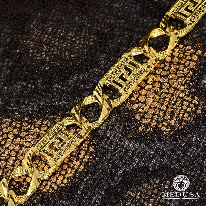 10K Gold Bracelet | Men&#39;s Bracelet 13mm Gianni M4 Bracelet