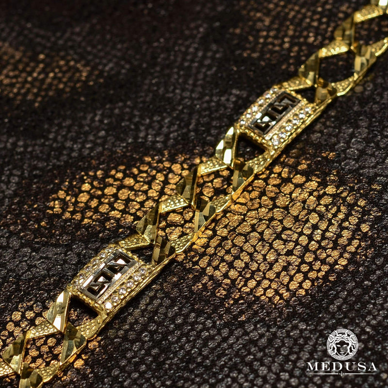 10K Gold Bracelet | Men&#39;s Bracelet 13mm Gianni M6 Bracelet