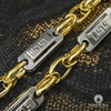 14K Gold Chain | Chain 13mm Fancy Bullet M12 26&#39;&#39; / Gold 2 Tones