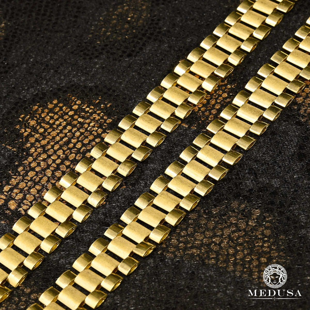 Chaîne en Or 10K | 13mm Rolex Chain Chaîne Gourmette | Bijoux Medusa