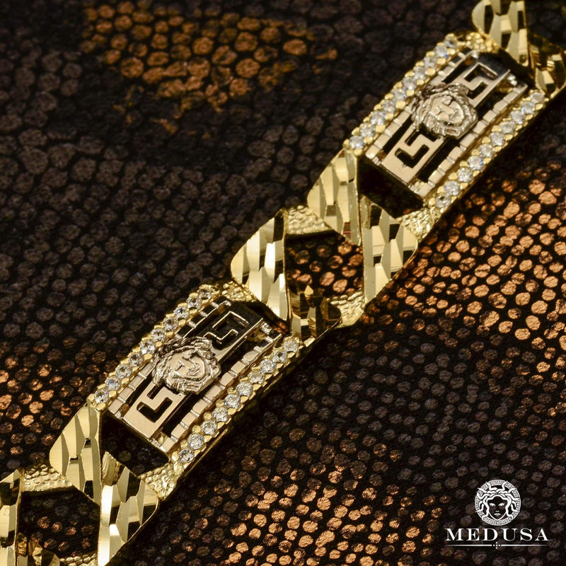 10K Gold Bracelet | Men&#39;s Bracelet 14mm Gianni M13 Bracelet