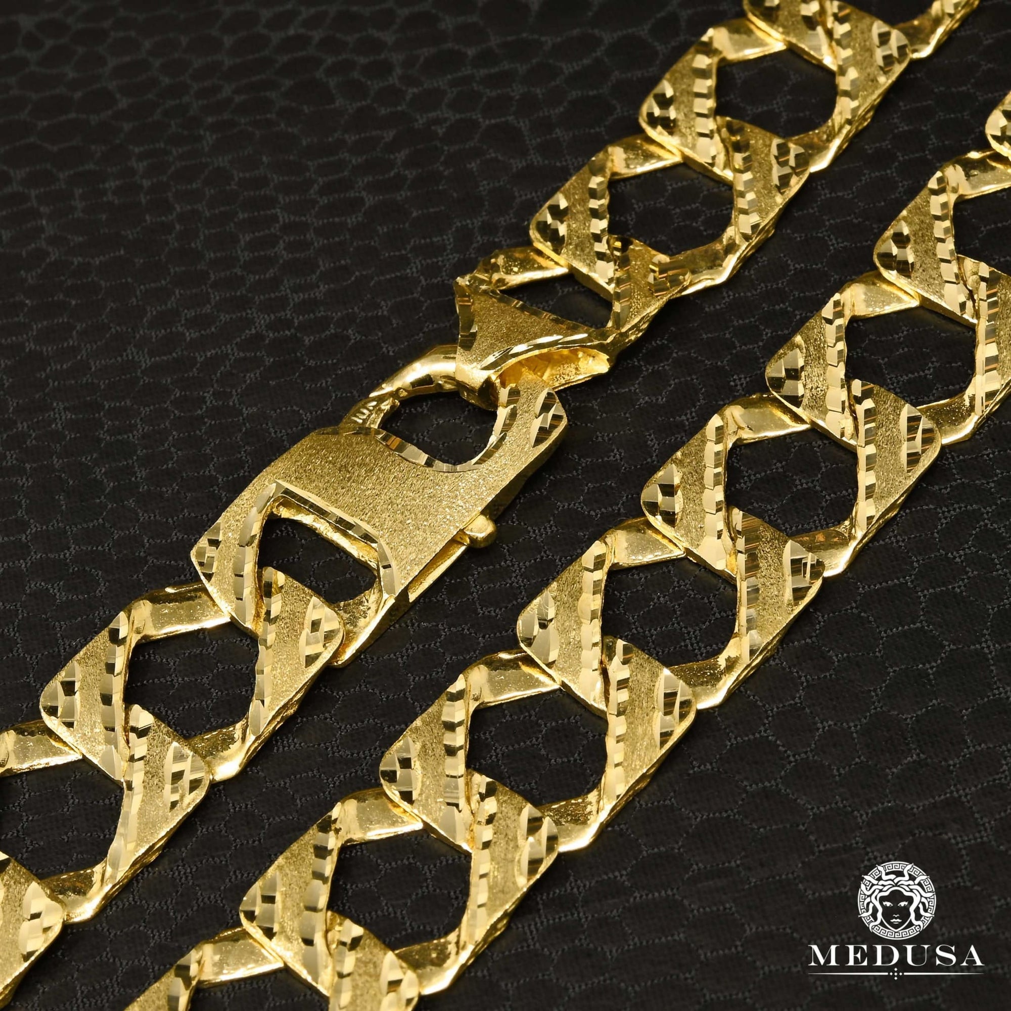 10K Gold Bracelet | Men's Bracelet 14mm Meshy Bracelet MA3