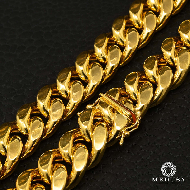 10K Gold Bracelet | Mens Bracelet 15mm Cuban Link Bracelet