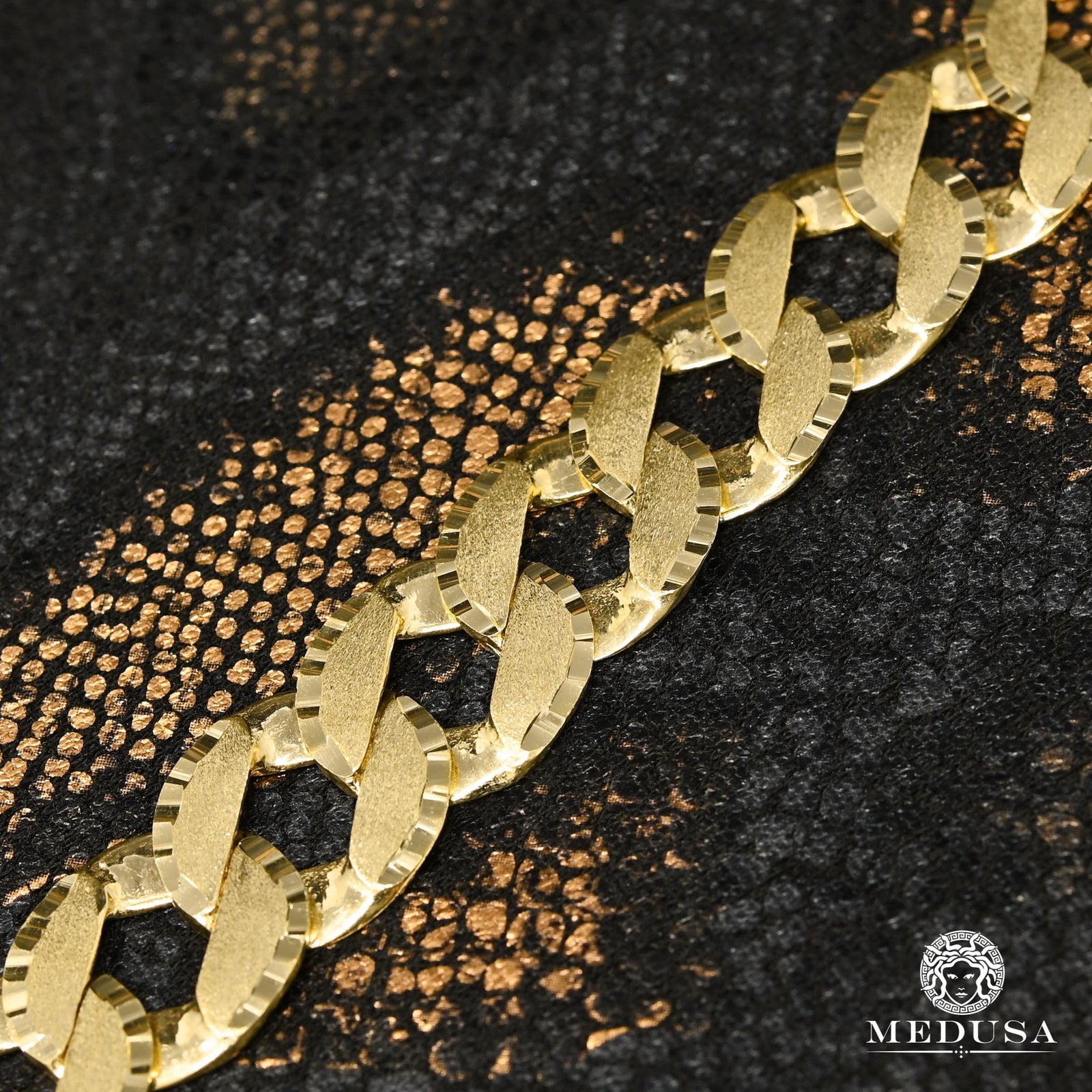 10K Gold Bracelet | Men's Bracelet 15mm Meshy Round Bracelet