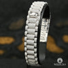 Bracelet à Diamants en Or 14K | Bracelet Homme 15mm Bracelet Square President Or Blanc