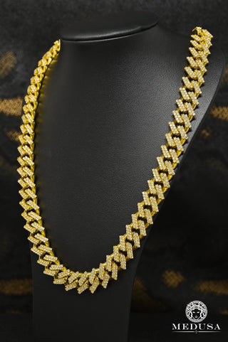 15mm Cuban Prong Diamant - 22'' / Diamants / Or Jaune