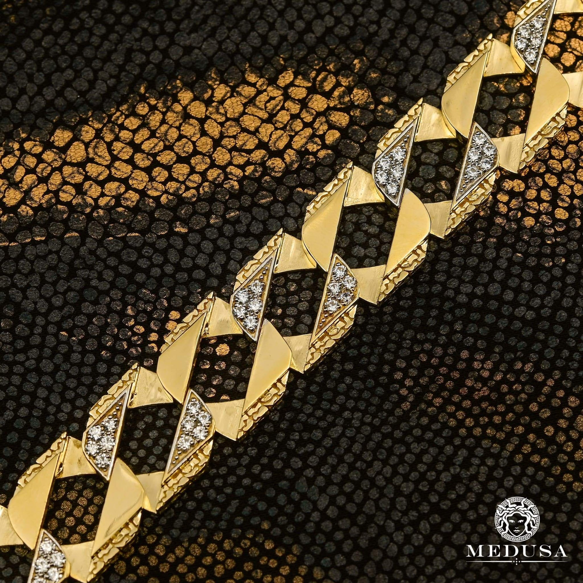 10K Gold Bracelet | Men's Bracelet 17mm Meshy Bracelet M-JUMBO