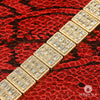 14K Gold Diamond Bracelet | Men&#39;s Bracelet 17mm Square Emerald Yellow Gold Tennis Bracelet