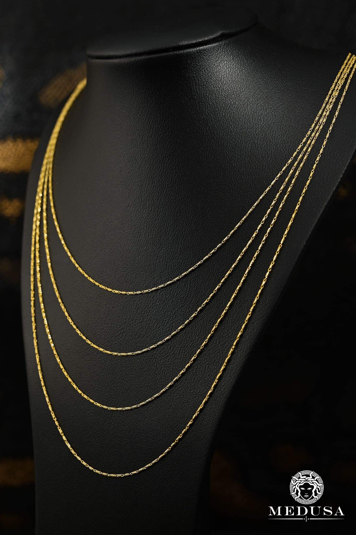 10K Gold Chain | Chain 1mm Pinsetta 14'' / Yellow Gold