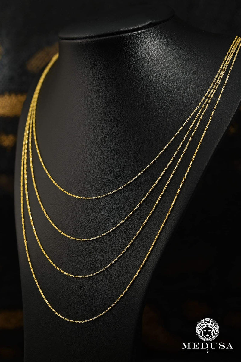 10K Gold Chain | Chain 1mm Pinsetta 14&#39;&#39; / Yellow Gold