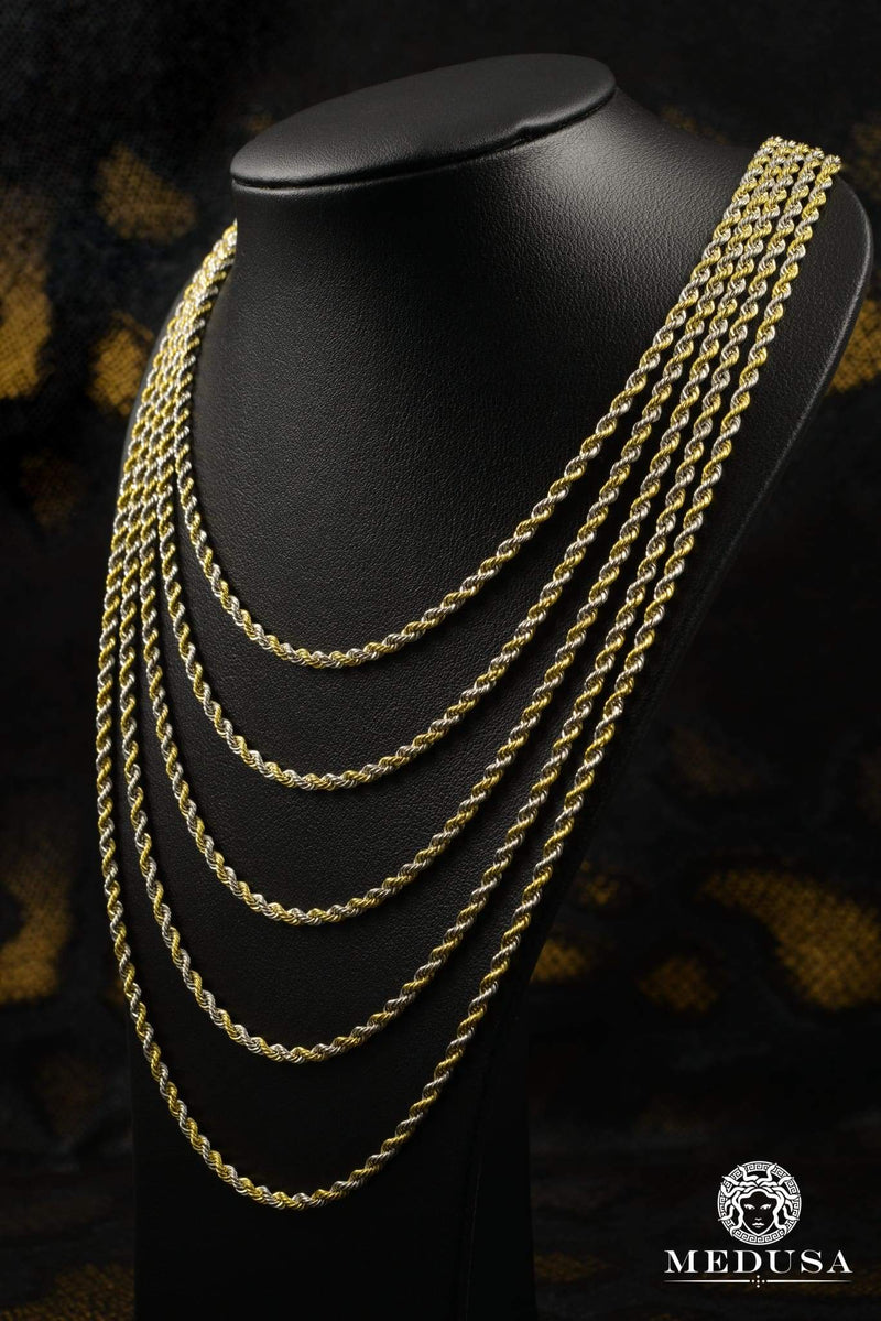10K Gold Chain | 2.5mm chain Rope 2 Tones
