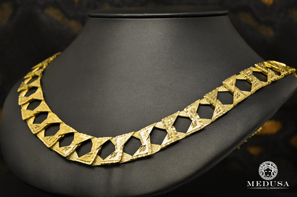10K Gold Chain | 20mm Meshy Square Curb Chain | Medusa Jewelry