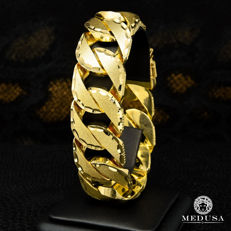 10K Gold Bracelet | Mens 21mm Strap Miami M-Jumbo Strap