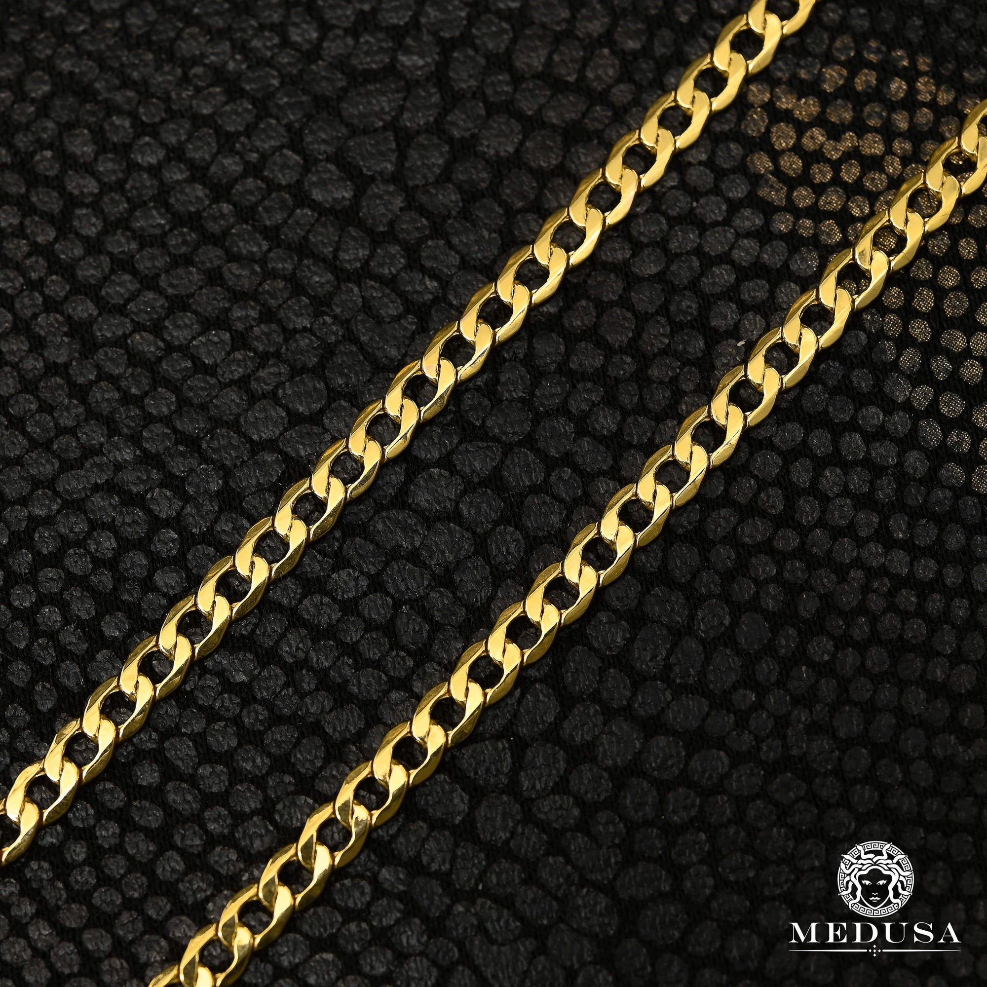 Chaîne en Or 10K | Chaîne Gourmette 3.5mm Curb Link Hollow