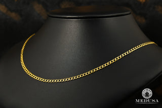 3.5mm Hollow Curb Link  - 18'' / Yellow Gold