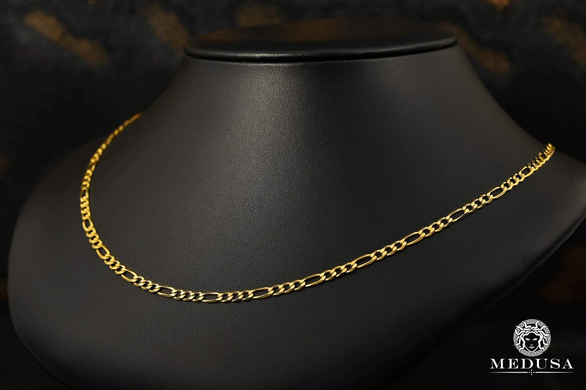 10K Gold Chain | Curb Chain 3.5mm Figaro Concave