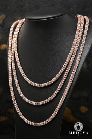 3.5mm Ice Chain Or Rose 2 Tons  - 16'' / 2-Tone Rose Gold