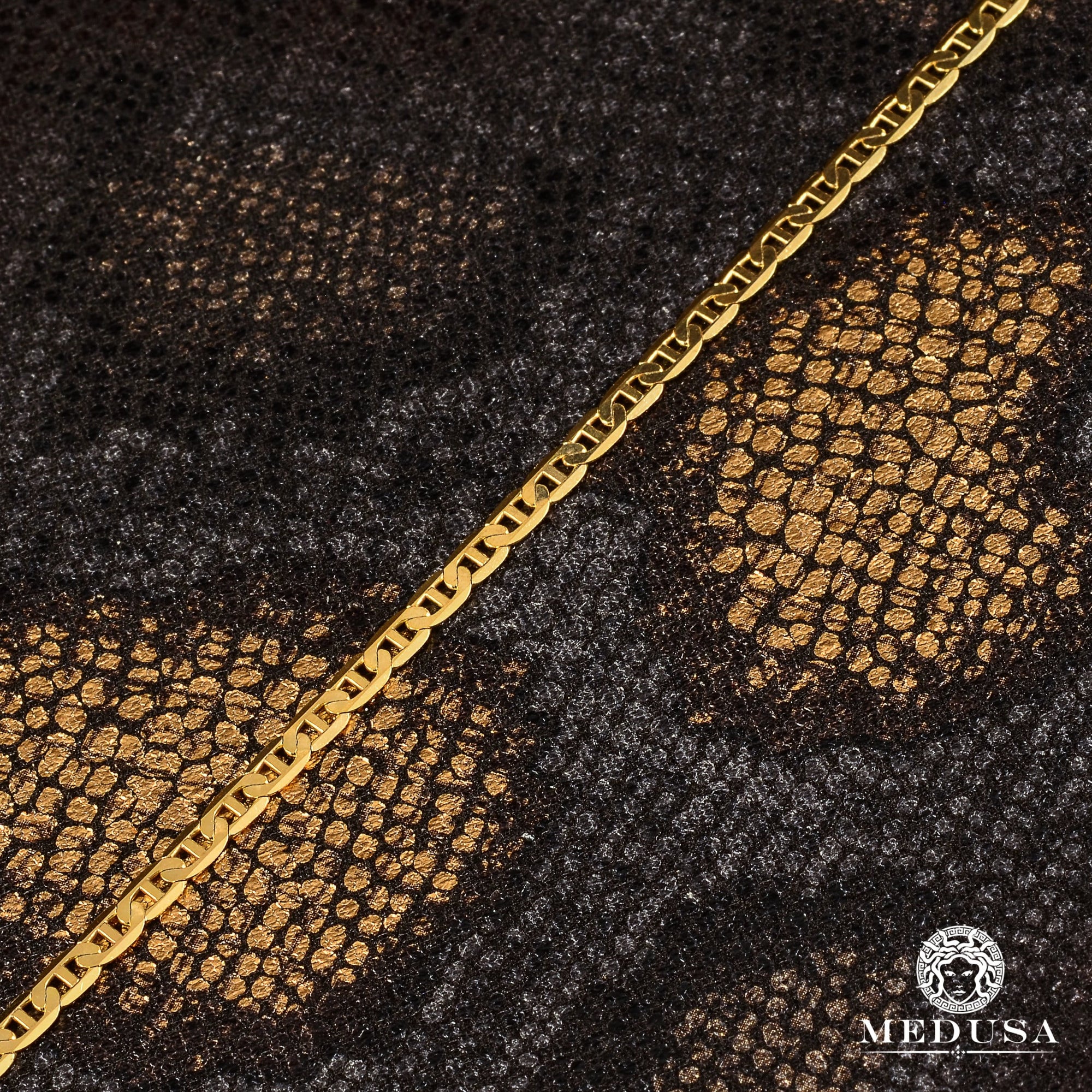 10K Gold Chain | Curb Chain 3.5mm Mariner Flat