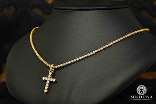 3.5mm Tennis Chain Round - 18'' / Sans / Or Jaune