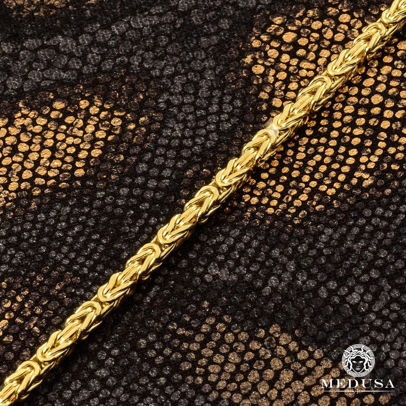 10K Gold Bracelet | Men&#39;s Bracelet 3mm Byzantine Bracelet