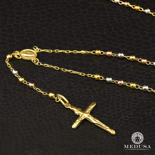 NECKLACES - Gold Rosary Necklace - Manhattan Jewelers