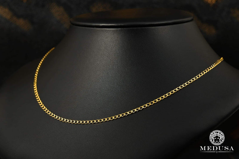 10K Gold Chain | Curb Chain 3mm Concave Curb Link