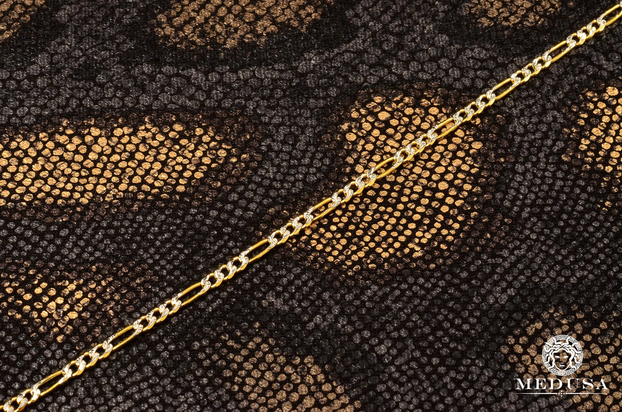 Chaîne en Or 10K | Chaîne Gourmette 3mm Figaro Diamond Cut