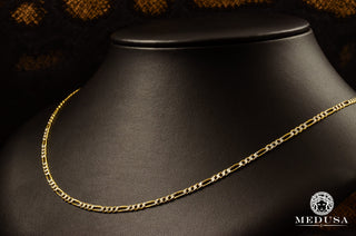 3mm Figaro Diamond Cut  - 18'' / Gold 2 Tones