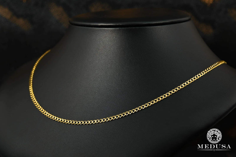 10K Gold Chain | Curb Chain 3mm Flat Curb Link