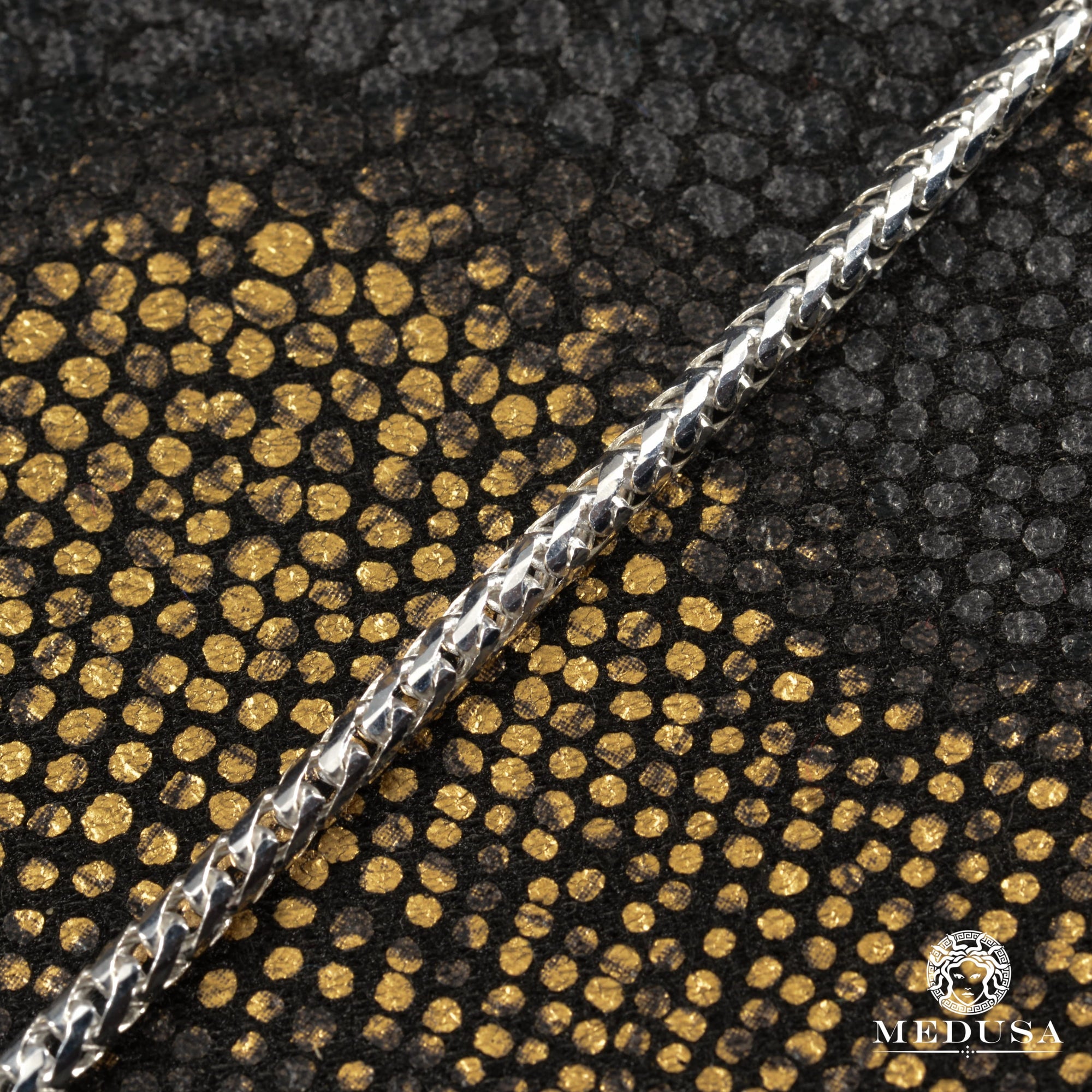 Chaîne en Or 10K | Chaîne 3mm Franco Solid Or Blanc