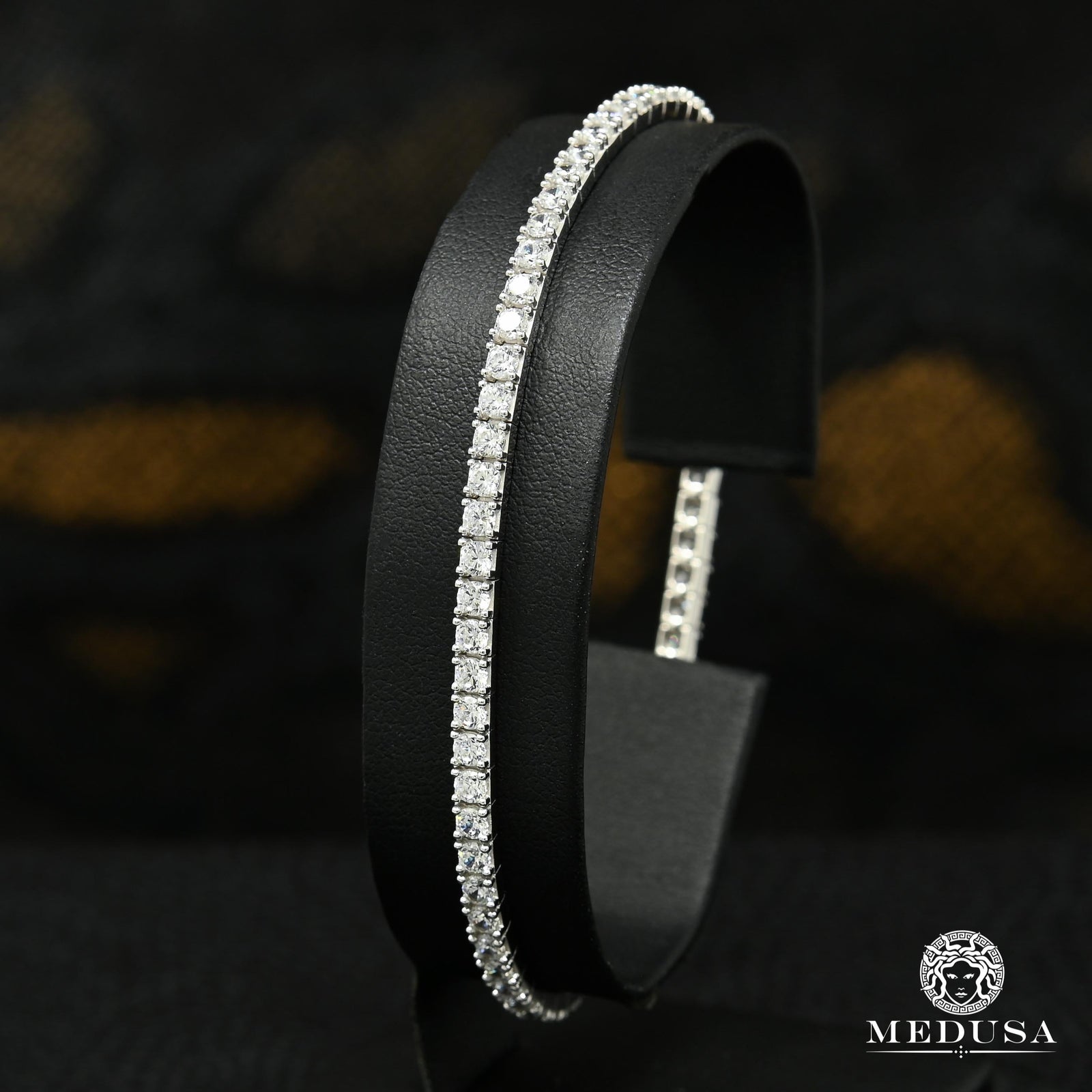 10K Gold Bracelet | Men's Bracelet 3mm Tennis White Gold White Gold