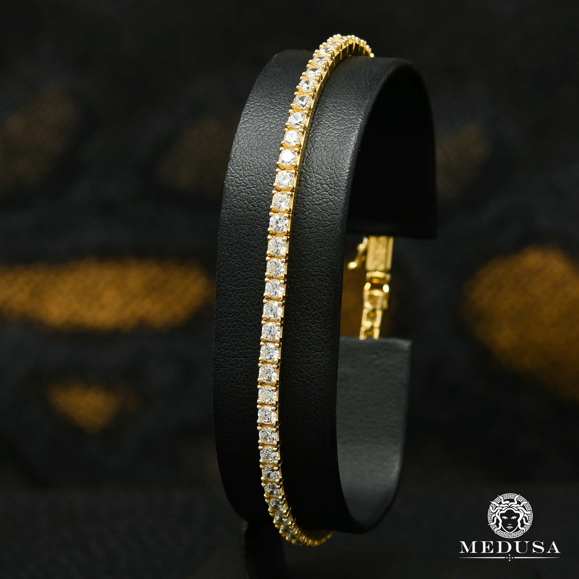 10K Gold Bracelet | Men's Bracelet 3mm Tennis Yellow Gold Yellow Gold