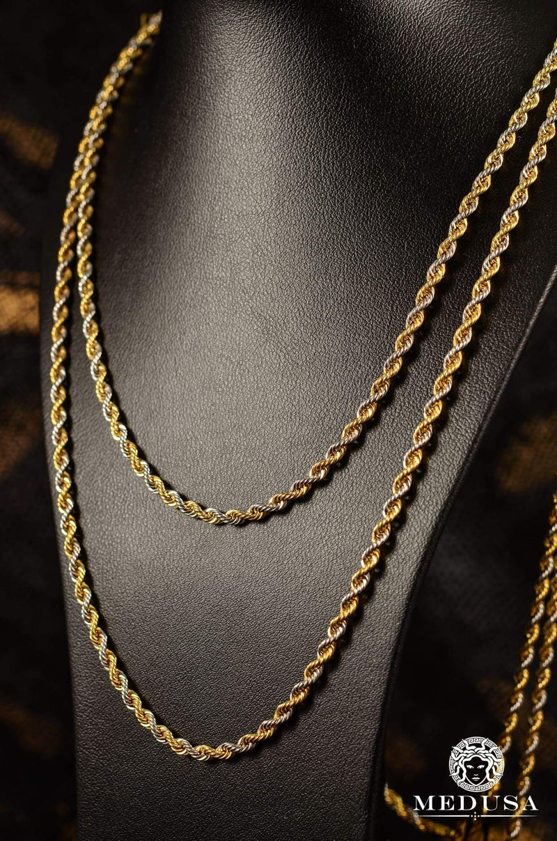 10K Gold Chain | 3mm chain Rope 2 Tones