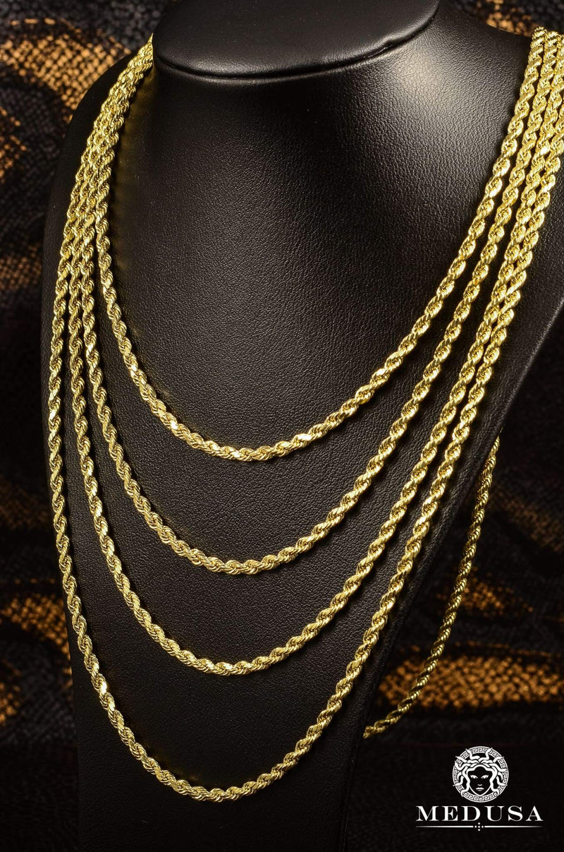 10K Gold Chain | 3mm chain Rope Diamond Cut