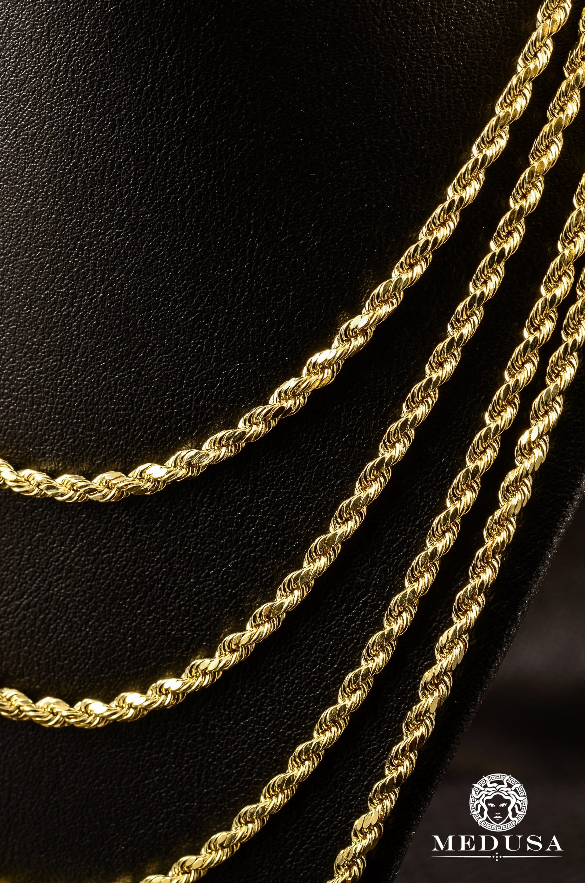 10K Gold Chain | 3mm chain Rope Diamond Cut
