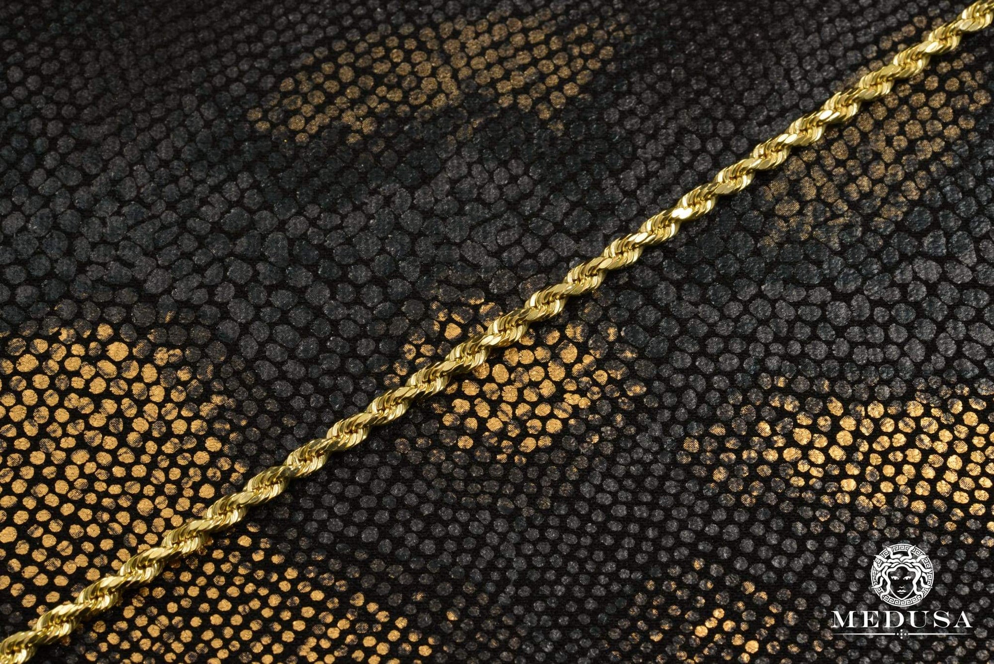 10K Gold Chain | 3mm chain Rope Diamond Cut Half