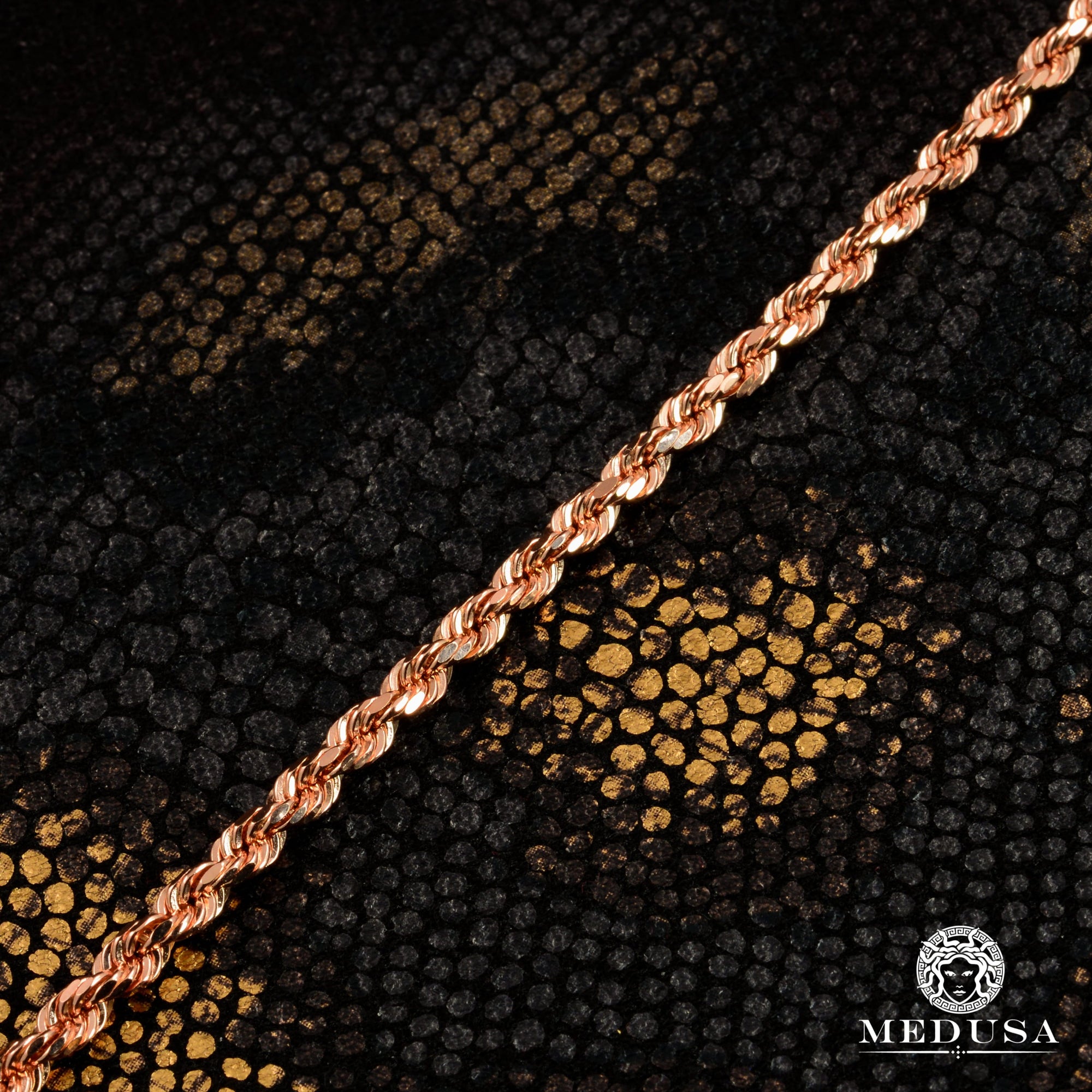 10K Gold Chain | 3mm chain Rope Rose gold