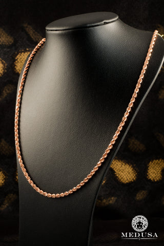 3mm Rope Rose Gold  - 18'' / Rose Gold