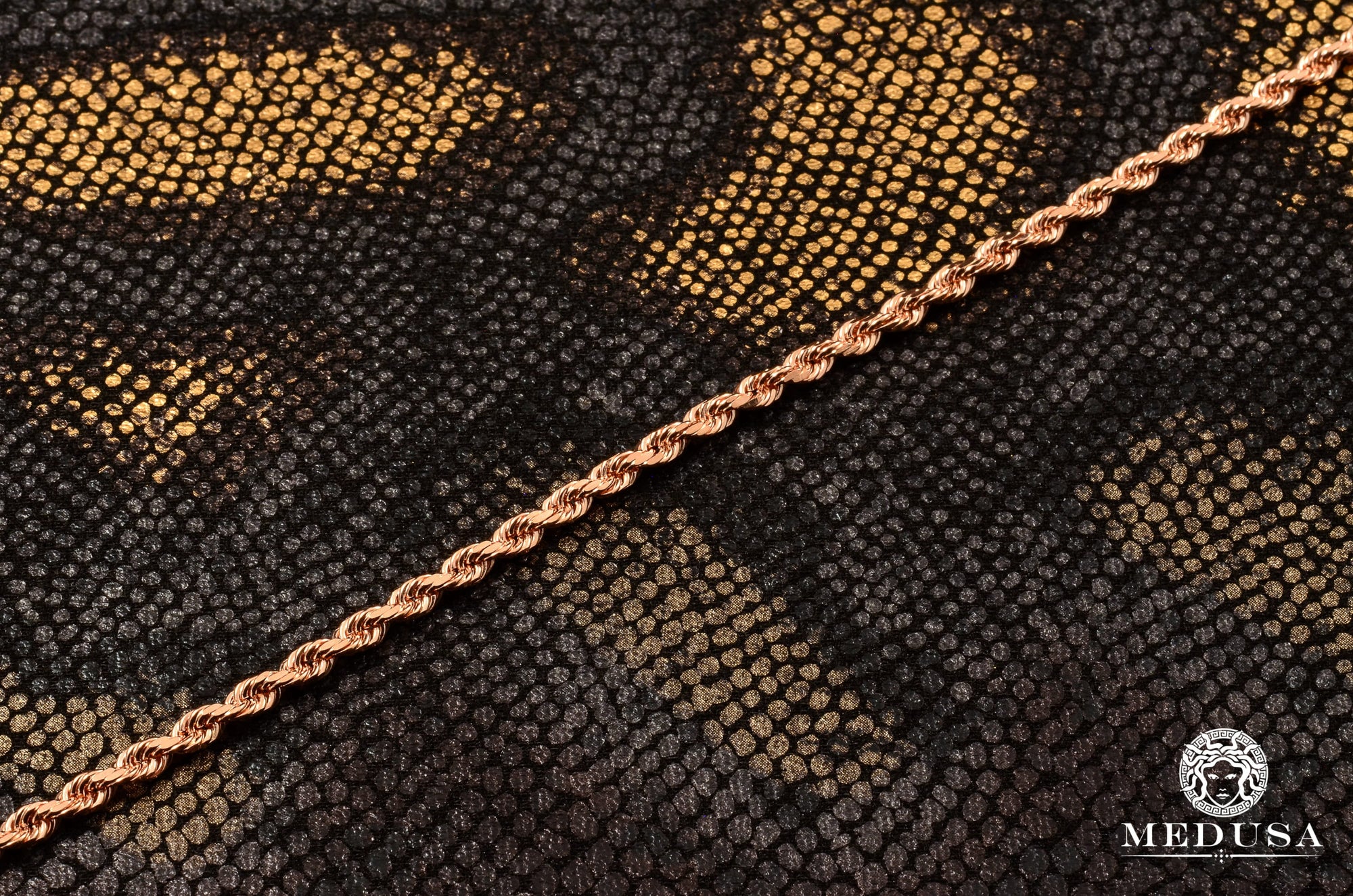 10K Gold Chain | 3mm chain Rope Solid Rose Gold