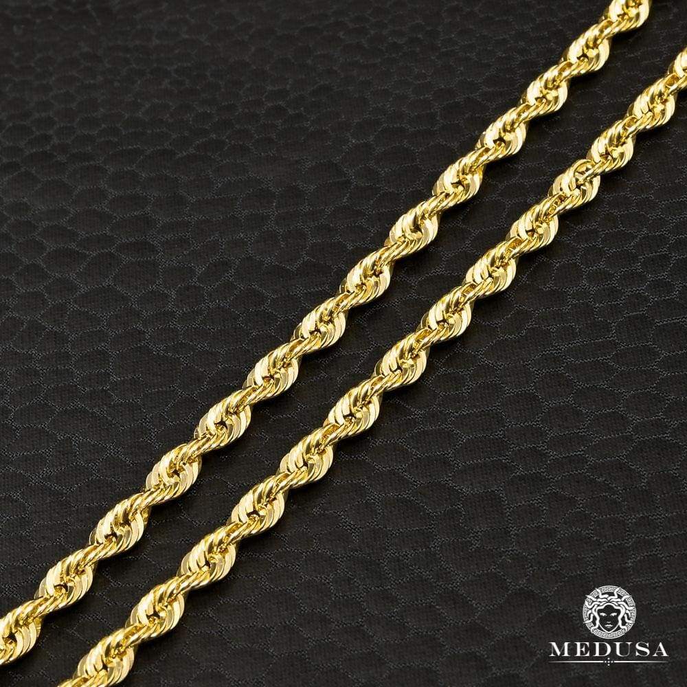 10K Gold Chain | 4.5mm Rope Laser Cut Chain | Medusa jewelry