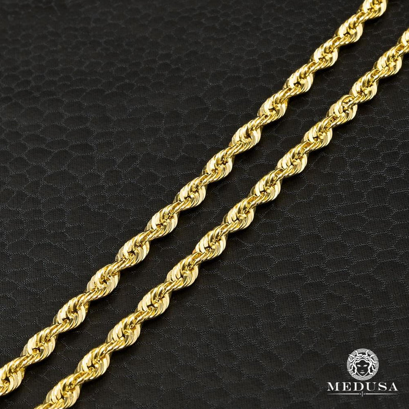 10K Gold Chain | 4.5mm Rope Laser Cut Chain | Medusa Jewelry