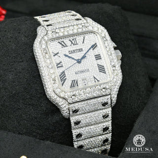 40mm Cartier Santos 100 - Full Dial Iced - Stainless
